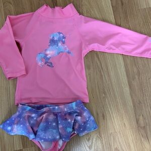 Swimming suit unicorn. Toddler girl